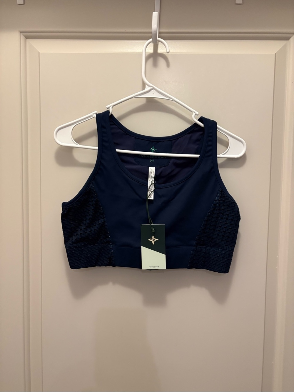 Tuckernuck Navy Mesh-Panel Sports Bra